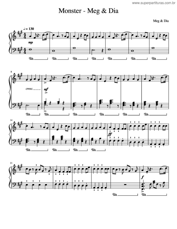 Partitura da música Monster_-_Meg__Dia