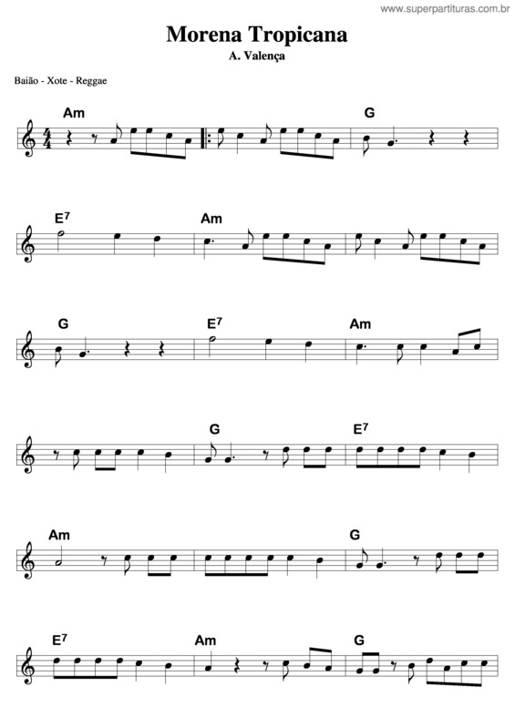 Partitura da música Morena Tropicana v.6