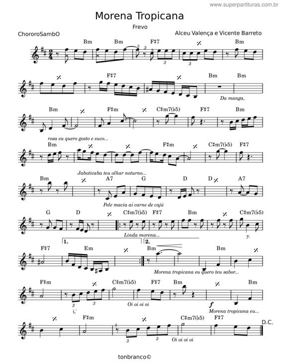 Partitura da música Morena Tropicana v.7