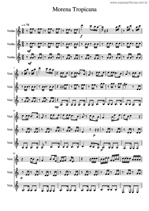 Partitura da música Morena Tropicana v.8