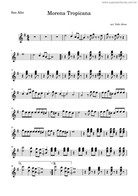 Partitura da música Morena Tropicana v.9