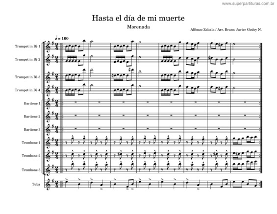 Partitura da música Morenada v.2