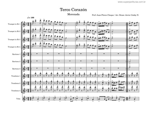 Partitura da música Morenada