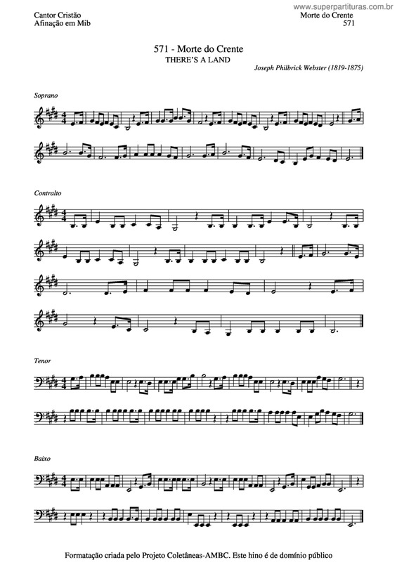 Partitura da música Morte Do Crente v.3