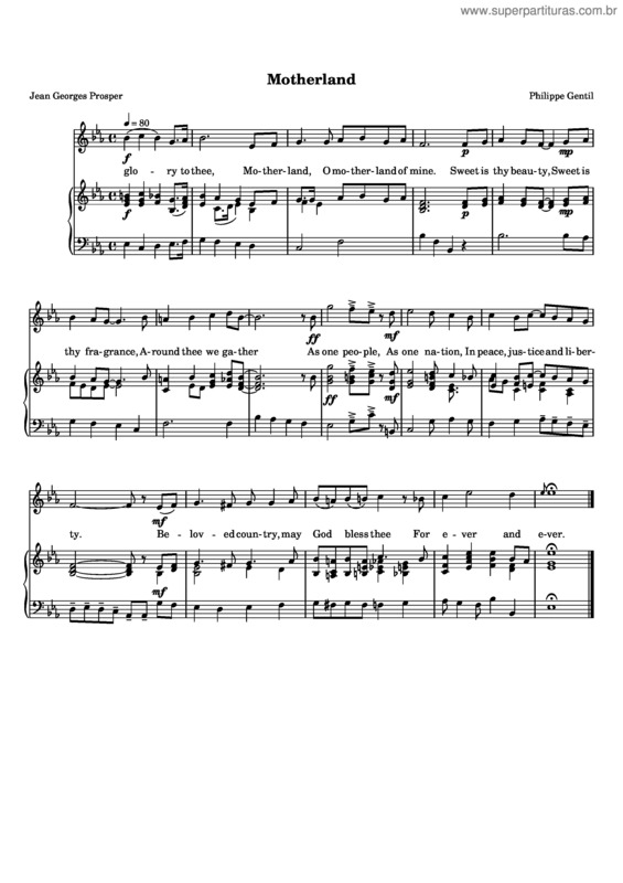 Partitura da música Motherland