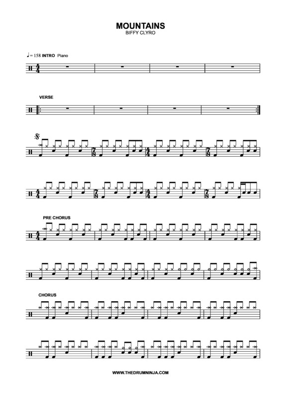 Partitura da música Mountains