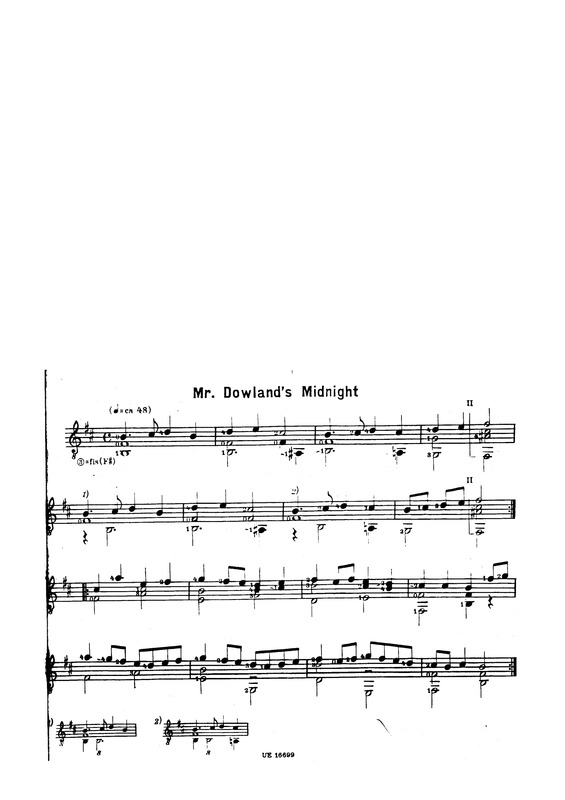 Partitura da música Mr Dowlands Midnight