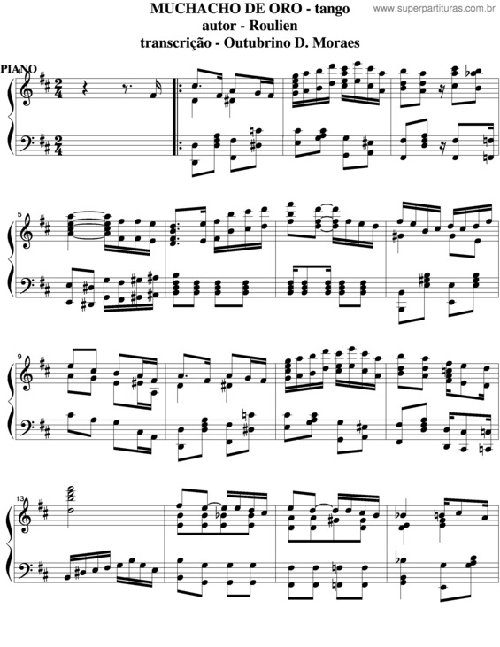 Partitura da música Muchacho De Oro