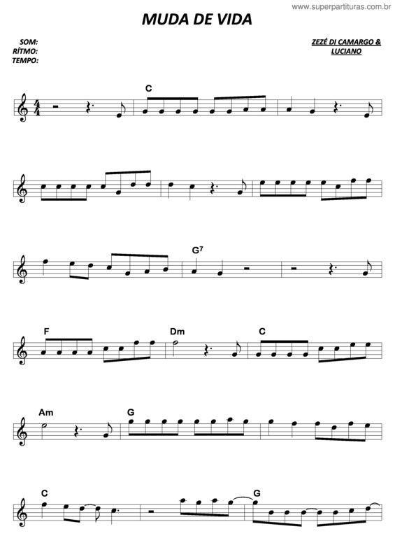 Partitura da música Muda De Vida v.3