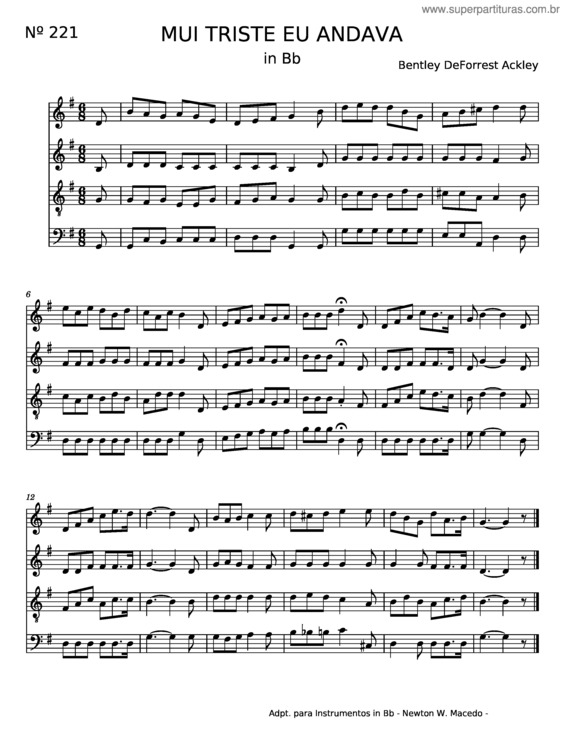 Partitura da música Mui Triste Eu Andava v.3