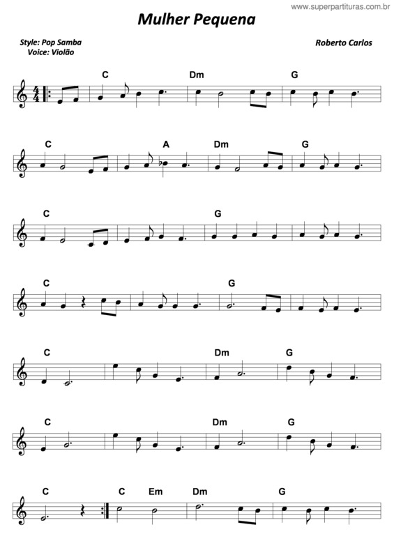 Partitura da música Mulher Pequena v.3