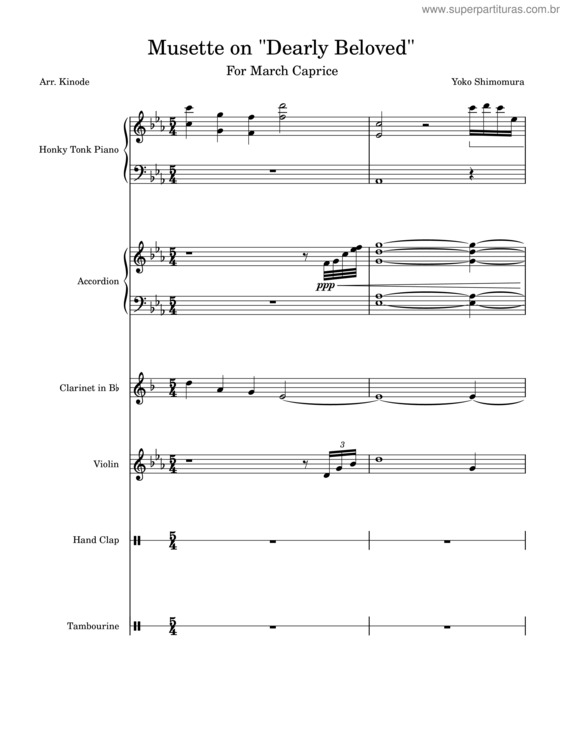 Partitura da música Musette On Dearly Beloved