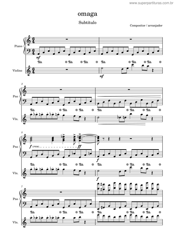 Partitura da música Música Sem Nome