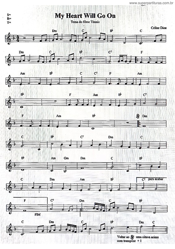 Partitura da música My Heart Will Go On v.16