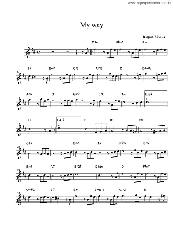 Partitura da música My Way v.18