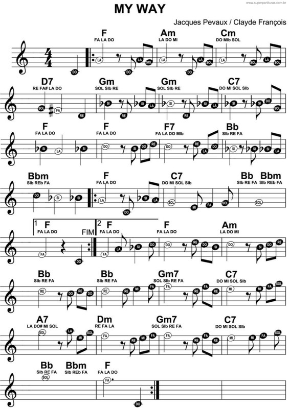 Partitura da música My Way v.25