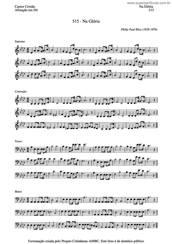 Partitura da música Na Glória v.16