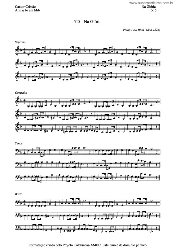 Partitura da música Na Glória v.20