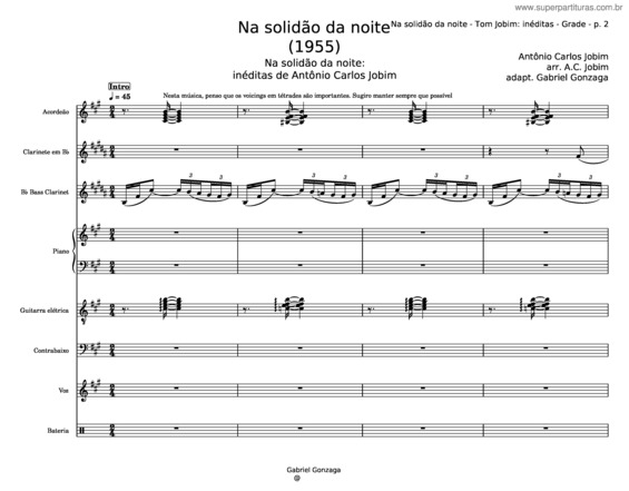 Partitura da música Na Solidão Da Noite