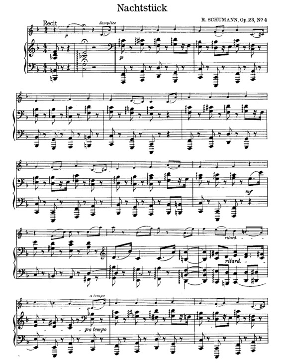 Partitura da música Nachtstuck