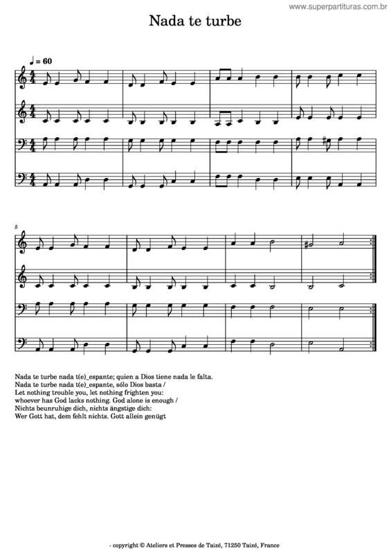 Partitura da música Nada De Turbe