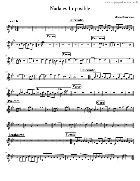 Partitura da música Nada Es Imposible v.3