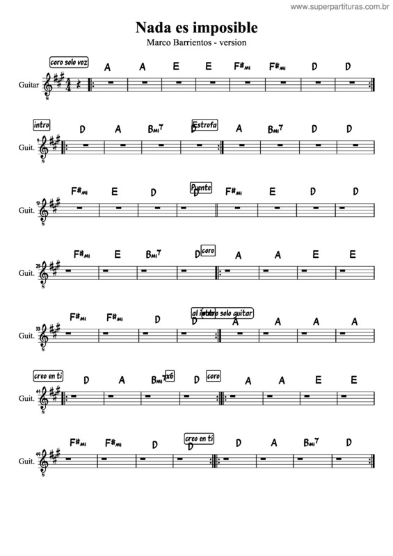 Partitura da música Nada Es Imposible v.4