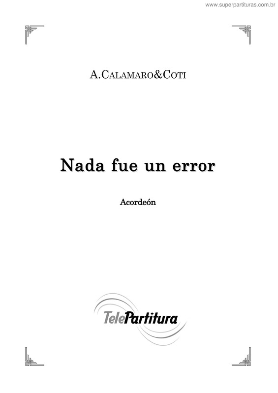 Partitura da música Nada Fue Un Error