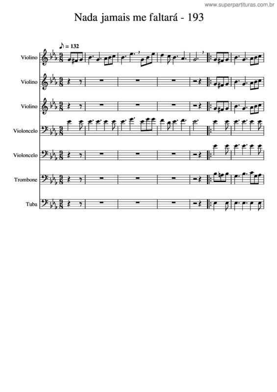 Partitura da música Nada Jamais Me Faltará