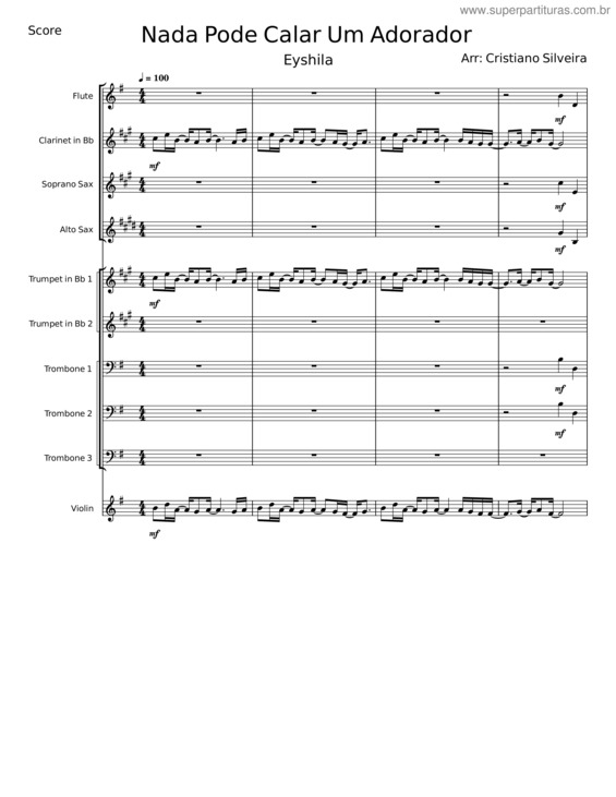 Partitura da música Nada Pode Calar Um Adorador v.3