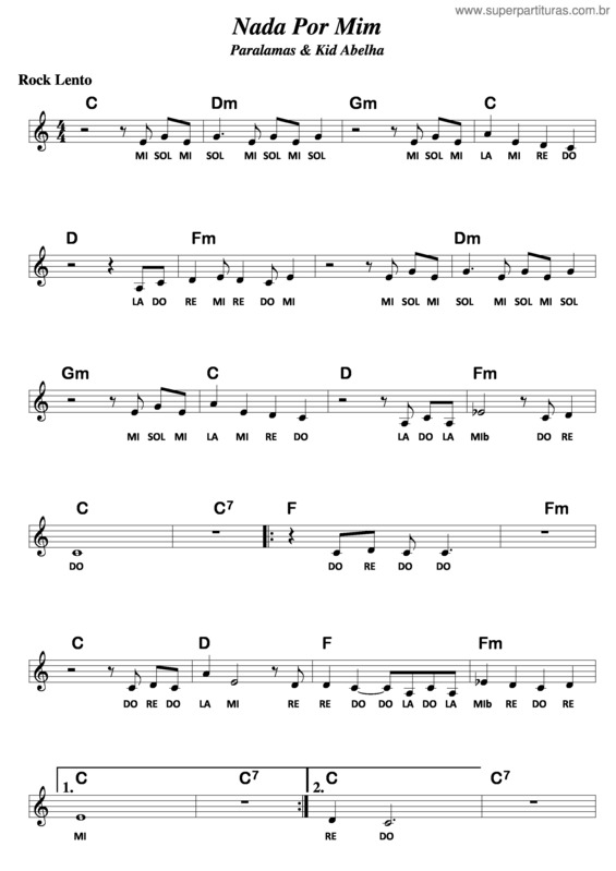 Partitura da música Nada Por Mim v.4