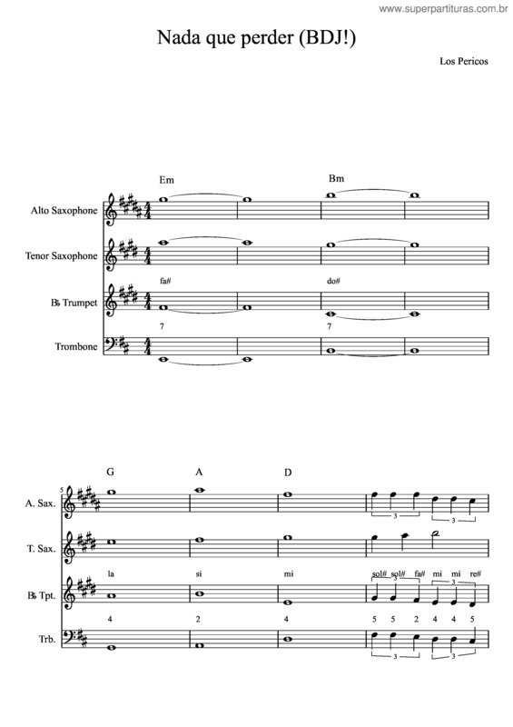 Partitura da música Nada Que Perder