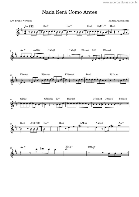 Partitura da música Nada Será Como Antes v.5