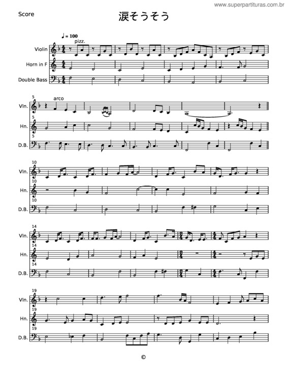 Partitura da música Nada Sousou v.2