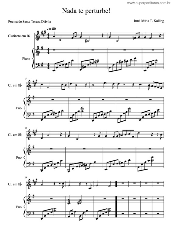 Partitura da música Nada Te Perturbe!