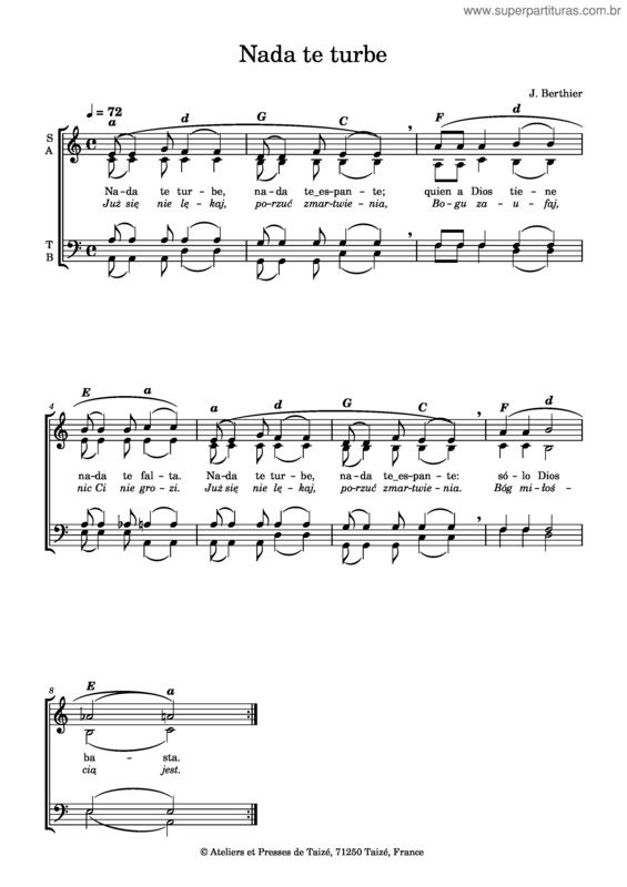 Partitura da música Nada Te Turbe v.3