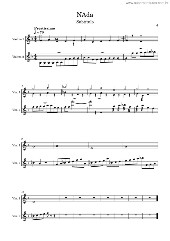 Partitura da música Nada v.15