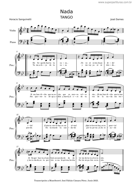 Partitura da música Nada v.3