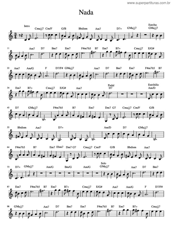 Partitura da música Nada v.4