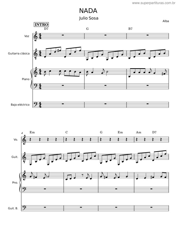 Partitura da música Nada v.5