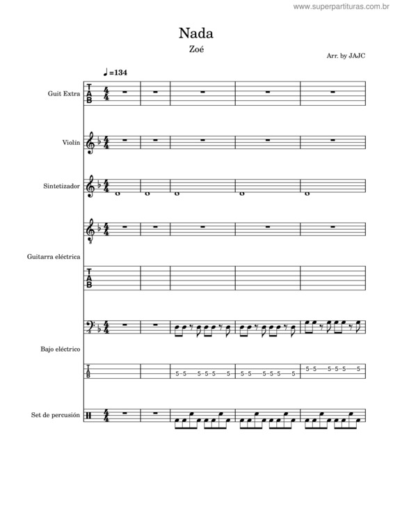 Partitura da música Nada v.7