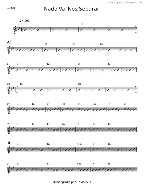 Partitura da música Nada Vai Nos Separar