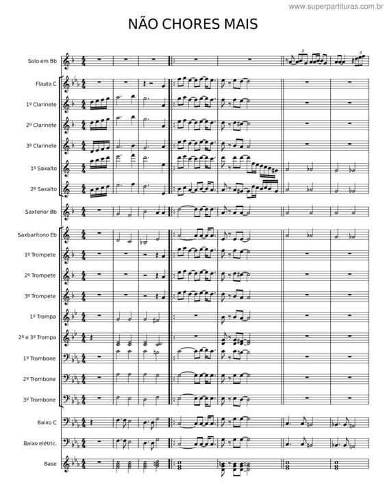 Partitura da música Não Chores Mais v.3