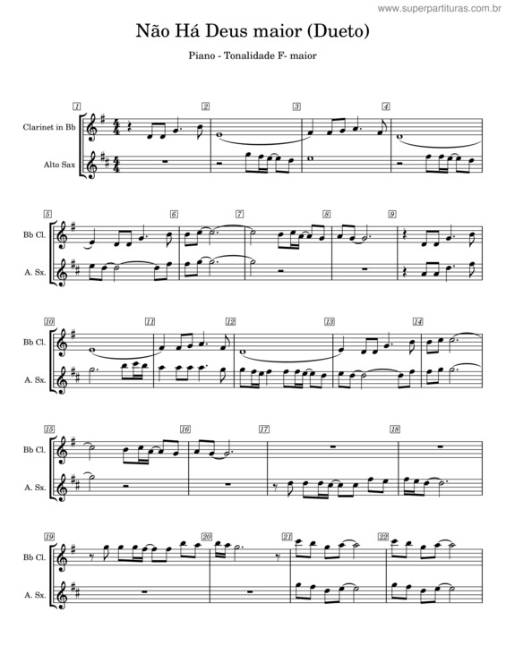 Partitura da música Não Há Deus Maior v.12