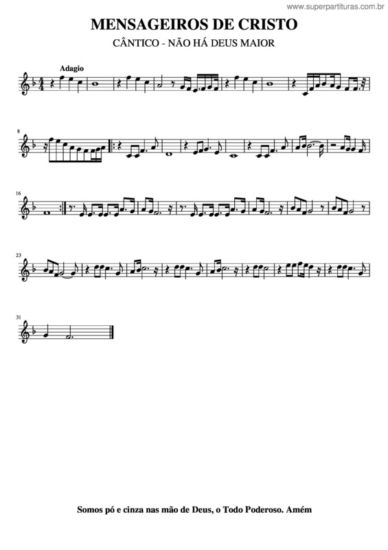 Partitura da música Não Há Deus Maior v.5