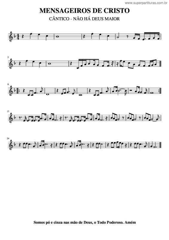 Partitura da música Não Há Deus Maior v.6