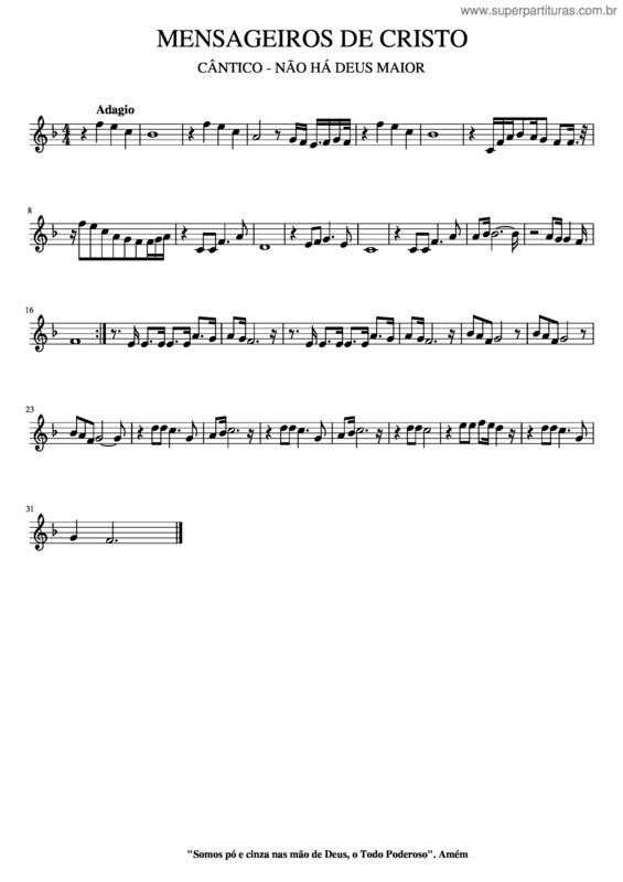 Partitura da música Não Há Deus Maior v.8