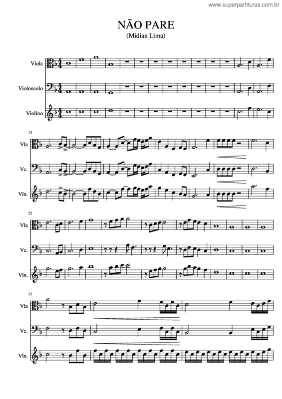 Partitura da música Não Pare v.5