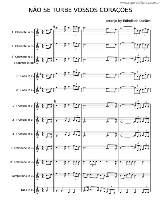 Partitura da música Não Se Turbe O Vosso Coração v.3