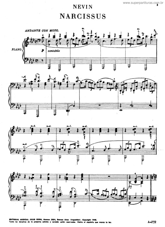 Partitura da música Narcissus